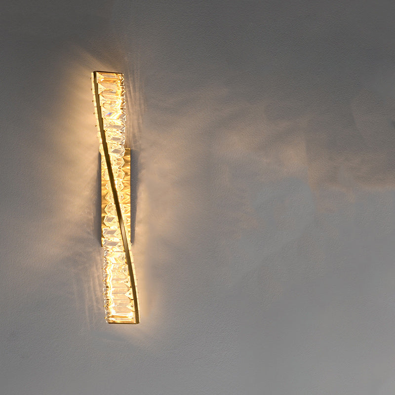 Applique murale LED hélice ADN à bande de cristal métal moderne de luxe pour couloir 