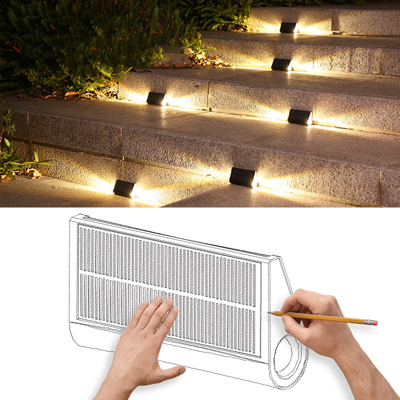 Moderno Minimalista Solar Impermeable ABS PMMA Rectangular LED Iluminación de Paisaje Luz Exterior Para Patio Exterior 