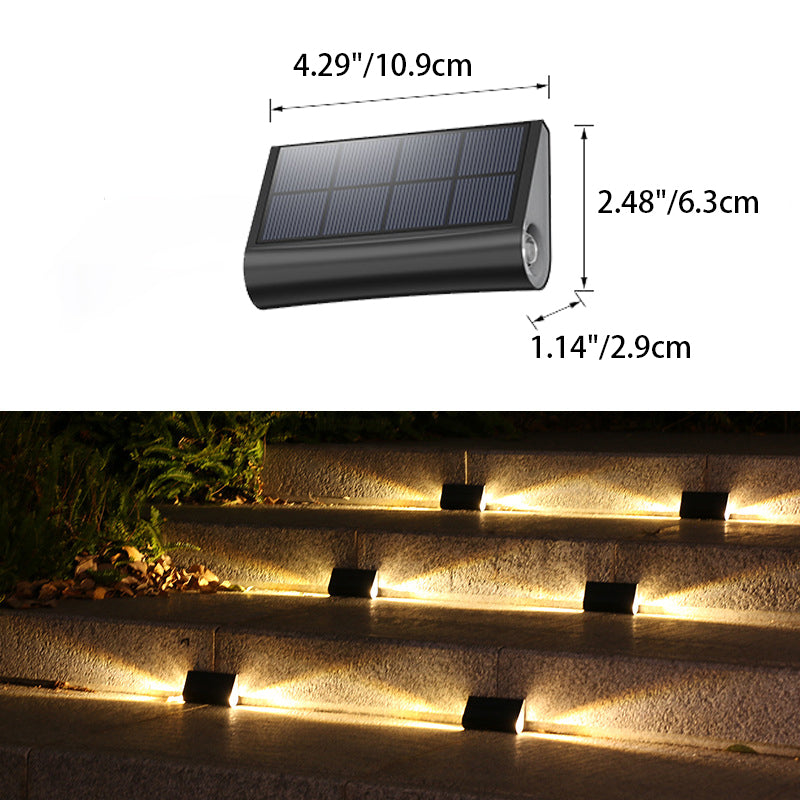 Moderno Minimalista Solar Impermeable ABS PMMA Rectangular LED Iluminación de Paisaje Luz Exterior Para Patio Exterior 