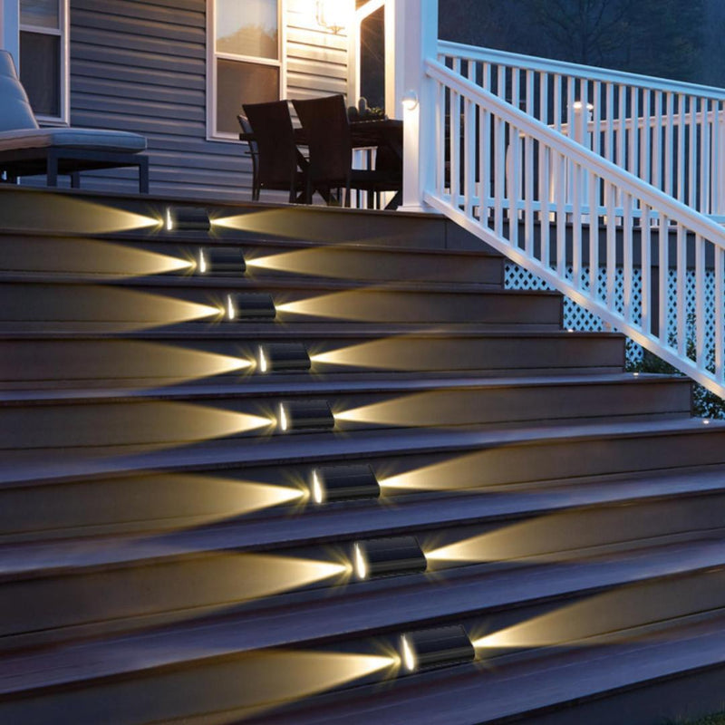 Moderno Minimalista Solar Impermeable ABS PMMA Rectangular LED Iluminación de Paisaje Luz Exterior Para Patio Exterior 