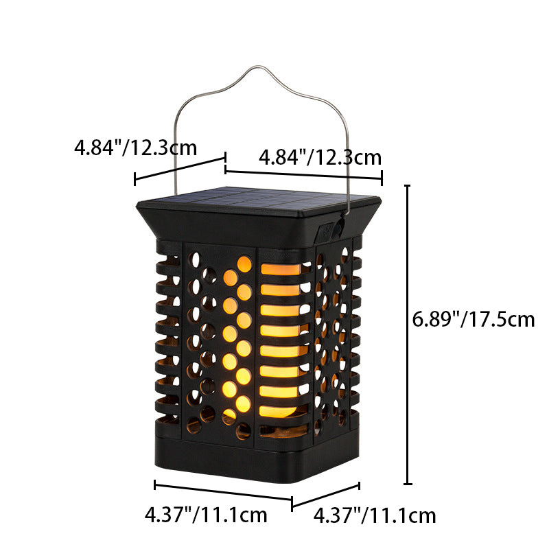 Modern Simplicity Solaire Étanche ABS PS Flamme Cylindre Creux Suspendu Éclairage Paysager LED Lumière Extérieure Pour Jardin 