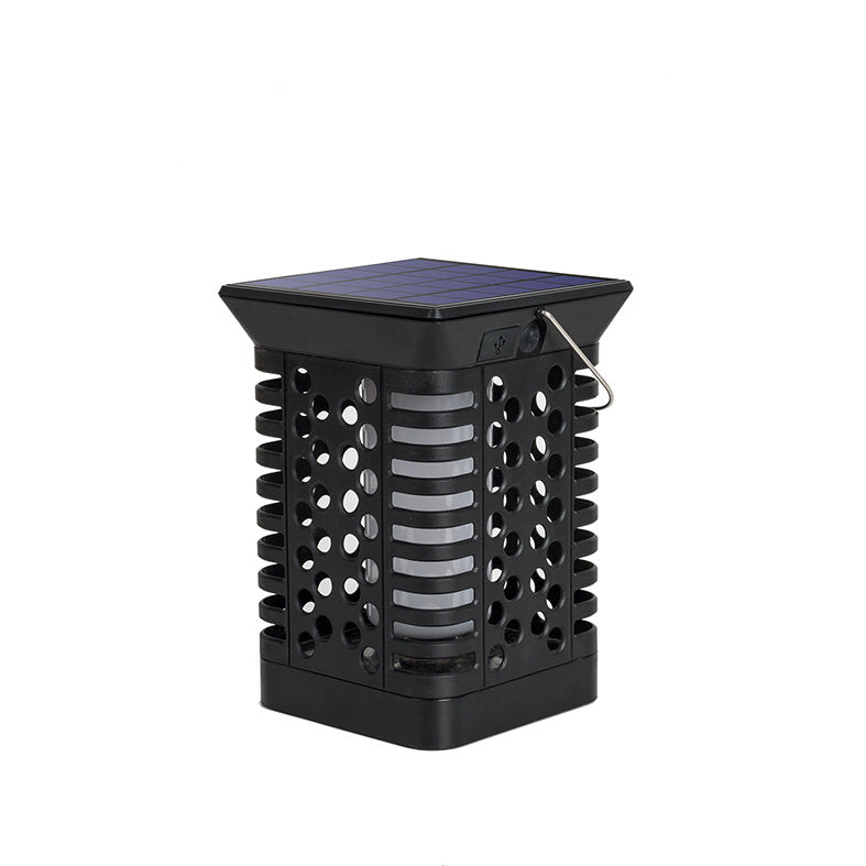 Modern Simplicity Solaire Étanche ABS PS Flamme Cylindre Creux Suspendu Éclairage Paysager LED Lumière Extérieure Pour Jardin 