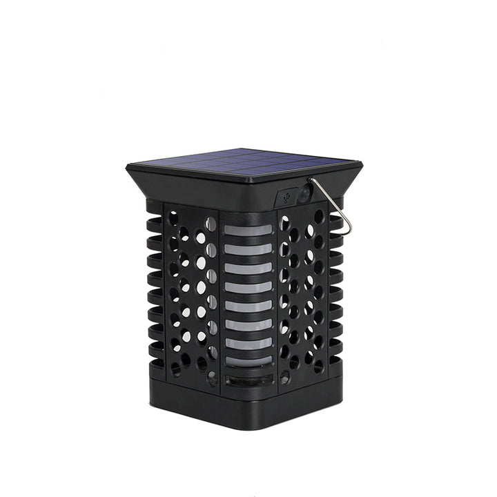 Modern Simplicity Solaire Étanche ABS PS Flamme Cylindre Creux Suspendu Éclairage Paysager LED Lumière Extérieure Pour Jardin 