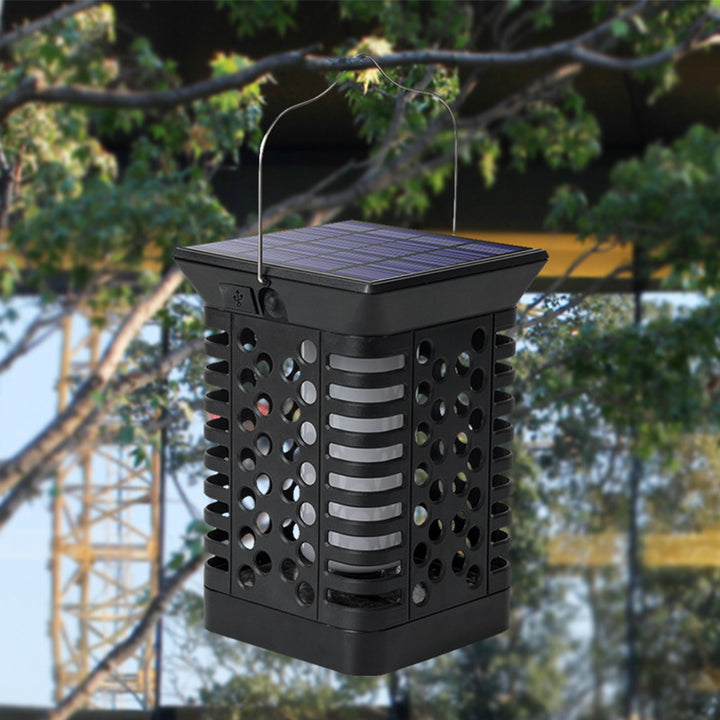 Modern Simplicity Solaire Étanche ABS PS Flamme Cylindre Creux Suspendu Éclairage Paysager LED Lumière Extérieure Pour Jardin 
