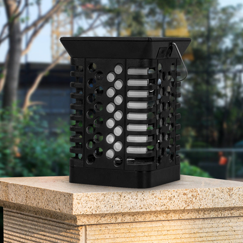 بساطة حديثة مصباح LED معلق بإضاءة شمسية مقاومة للماء من ABS PS بشكل أسطوانة مثقوبة لإضاءة المناظر الطبيعية في الهواء الطلق للحديقة 