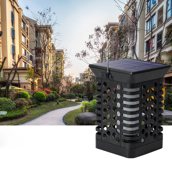 Modern Simplicity Solaire Étanche ABS PS Flamme Cylindre Creux Suspendu Éclairage Paysager LED Lumière Extérieure Pour Jardin 