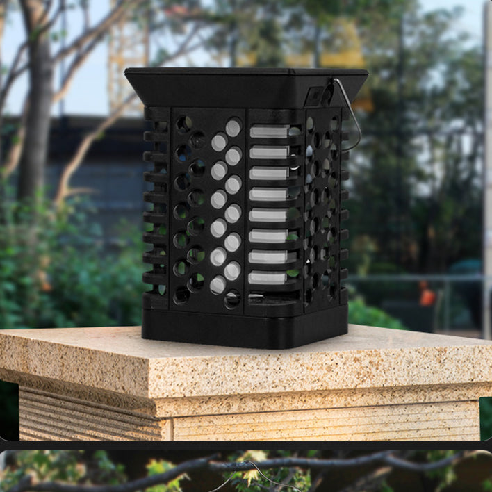 Modern Simplicity Solaire Étanche ABS PS Flamme Cylindre Creux Suspendu Éclairage Paysager LED Lumière Extérieure Pour Jardin 