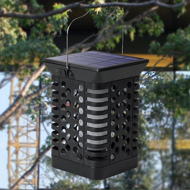 Modern Simplicity Solaire Étanche ABS PS Flamme Cylindre Creux Suspendu Éclairage Paysager LED Lumière Extérieure Pour Jardin 