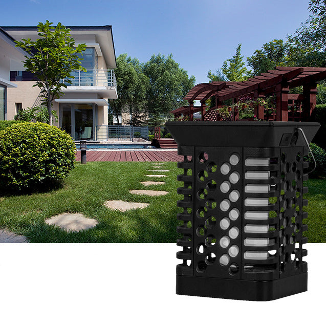 Modern Simplicity Solaire Étanche ABS PS Flamme Cylindre Creux Suspendu Éclairage Paysager LED Lumière Extérieure Pour Jardin 