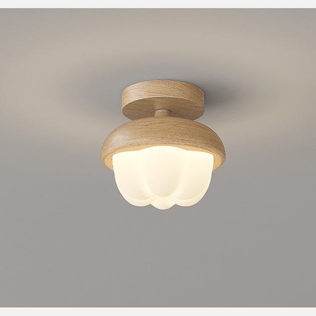 Zeitgenössische skandinavische Gummibaum PE Blume Stern LED Deckenleuchte für Flur 