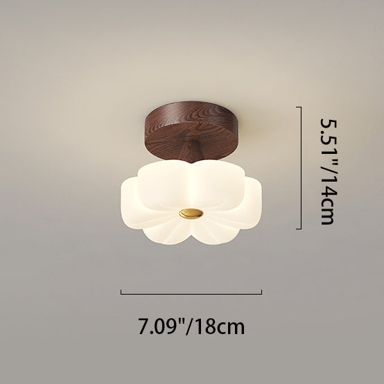 Zeitgenössische skandinavische Gummibaum PE Blume Stern LED Deckenleuchte für Flur 