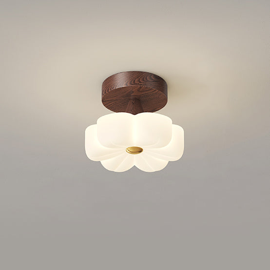 Zeitgenössische skandinavische Gummibaum PE Blume Stern LED Deckenleuchte für Flur 