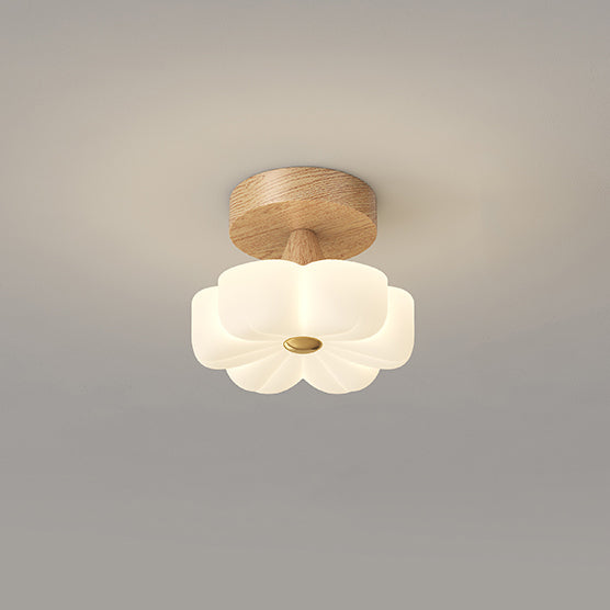 Zeitgenössische skandinavische Gummibaum PE Blume Stern LED Deckenleuchte für Flur 