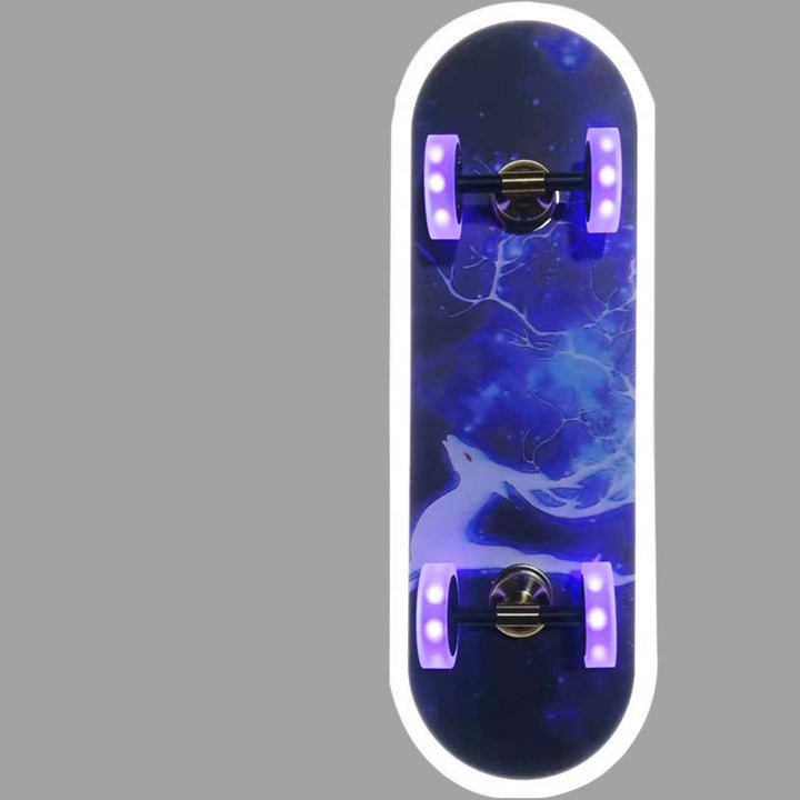 現代的なクリエイティブキッズアイアンアクリル楕円形スケートボードLEDフラッシュマウントシーリングライト寝室用 