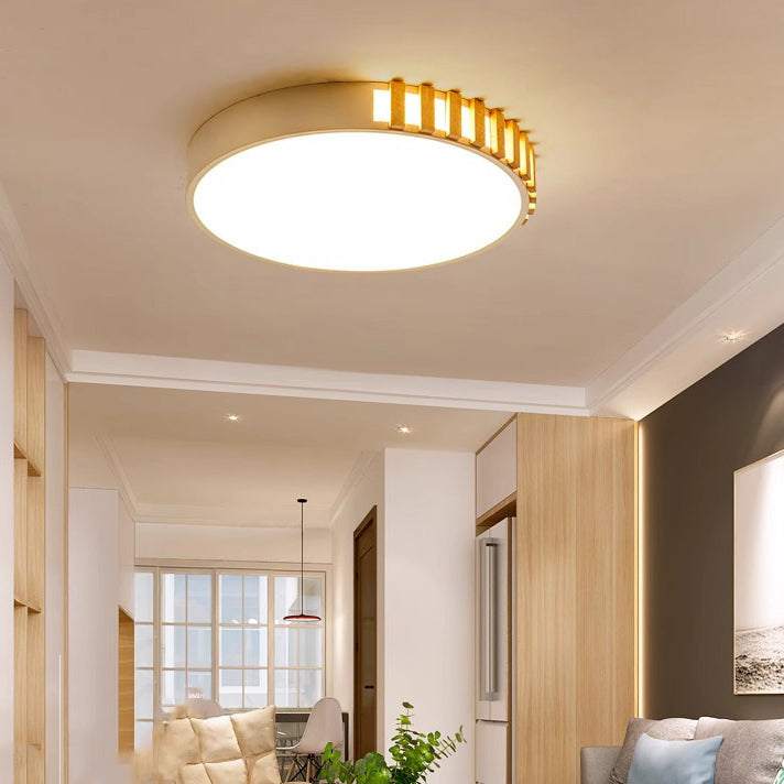 Plafonnier LED rectangulaire carré rond en métal, bois et acrylique traditionnel japonais pour chambre 