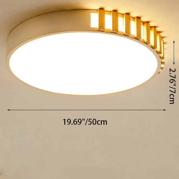 Plafonnier LED rectangulaire carré rond en métal, bois et acrylique traditionnel japonais pour chambre 