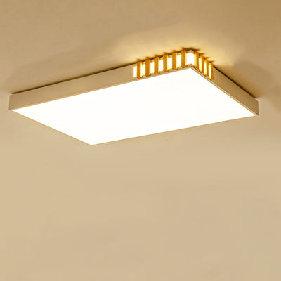 Plafonnier LED rectangulaire carré rond en métal, bois et acrylique traditionnel japonais pour chambre 