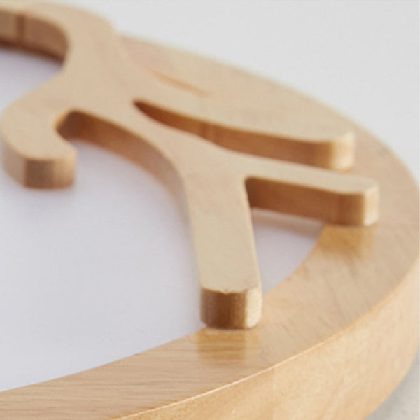 Lustre Plafonnier LED Rond Traditionnel Rustique en Métal Caoutchouc Bois Acrylique avec Bois de Cerf pour Chambre 