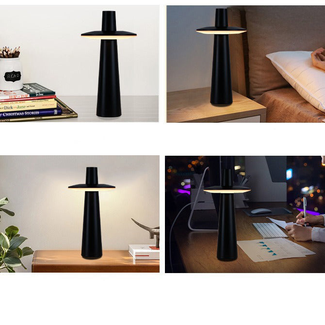 Lampe de table LED à colonne ronde en ABS PC avec capteur tactile rechargeable nordique contemporain pour chevet 