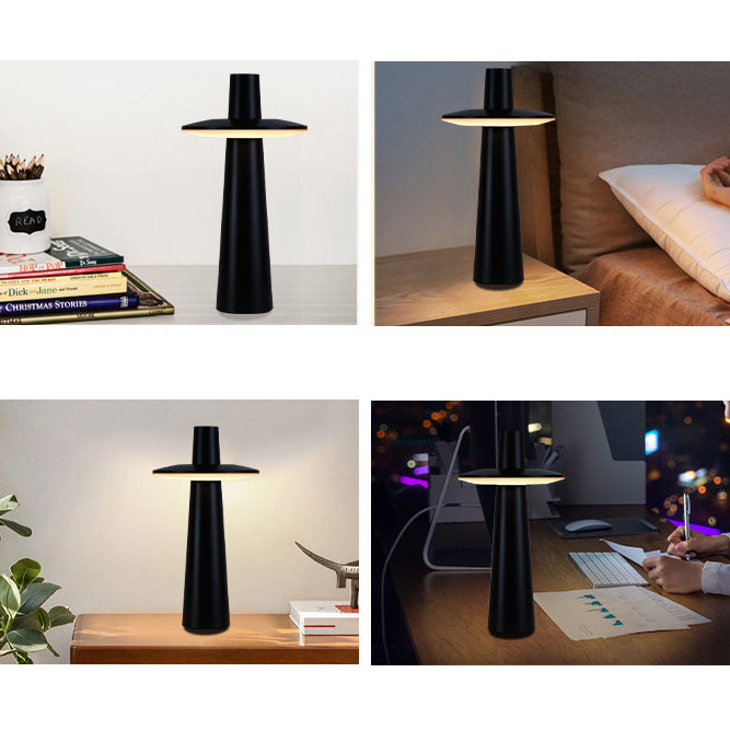 Lampe de table LED à colonne ronde en ABS PC avec capteur tactile rechargeable nordique contemporain pour chevet 
