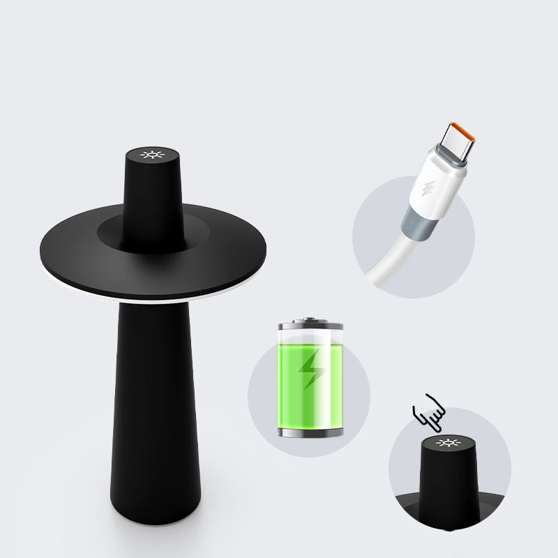 Lampe de table LED à colonne ronde en ABS PC avec capteur tactile rechargeable nordique contemporain pour chevet 