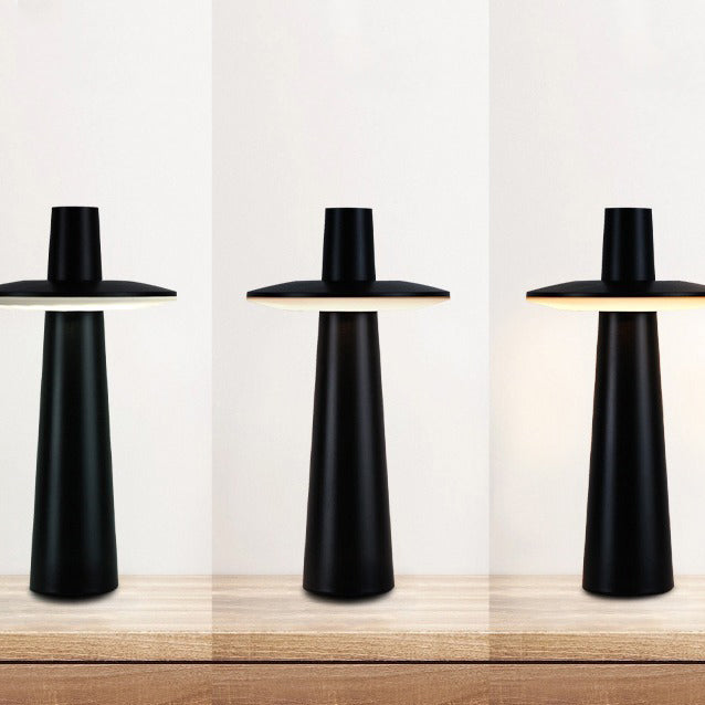 Lampe de table LED à colonne ronde en ABS PC avec capteur tactile rechargeable nordique contemporain pour chevet 