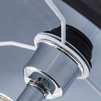 Lampe de table contemporaine rétro en verre et tissu avec cylindre en cristal à 1 lumière pour chevet 
