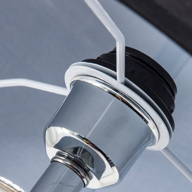 Lampe de table contemporaine rétro en verre et tissu avec cylindre en cristal à 1 lumière pour chevet 