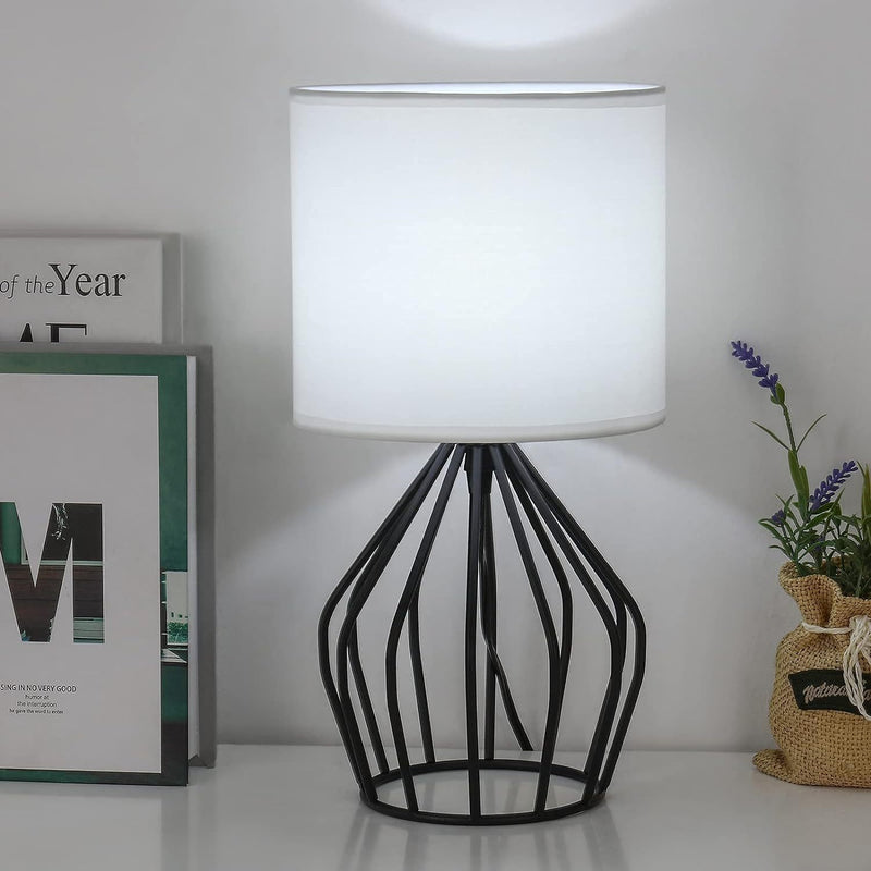 Lampe de table 1 lumière avec base creuse en métal nordique contemporain pour chevet 