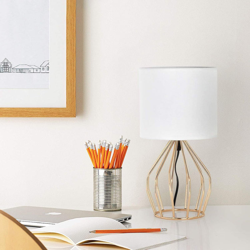 Lampe de table 1 lumière avec base creuse en métal nordique contemporain pour chevet 