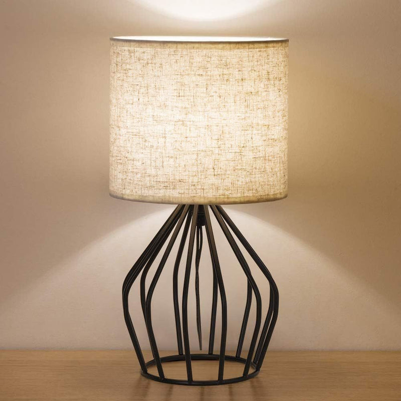 Lampe de table 1 lumière avec base creuse en métal nordique contemporain pour chevet 