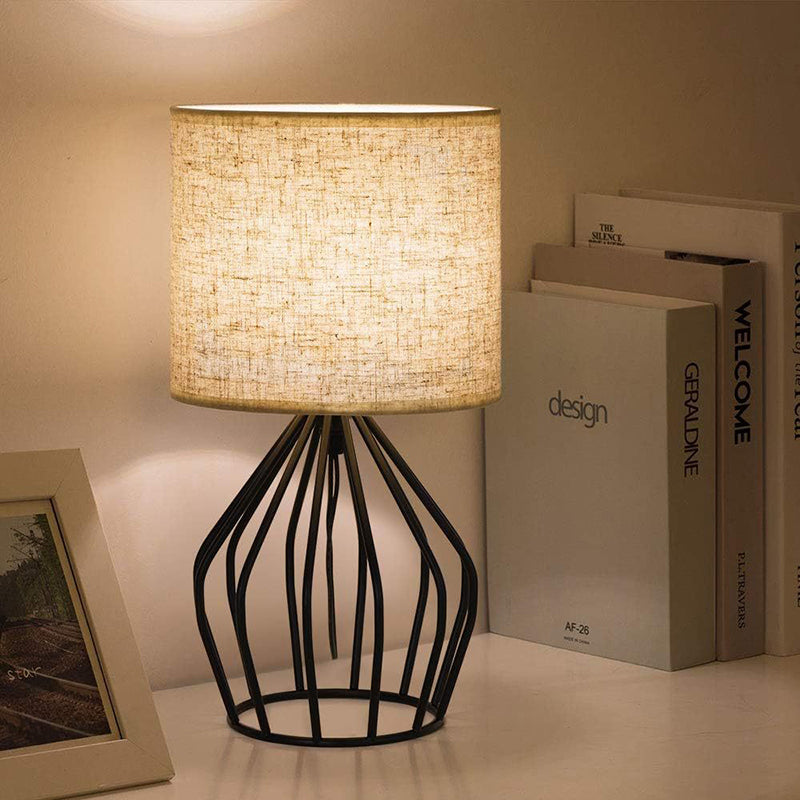 Lampe de table 1 lumière avec base creuse en métal nordique contemporain pour chevet 