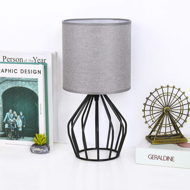 Lampe de table 1 lumière avec base creuse en métal nordique contemporain pour chevet 