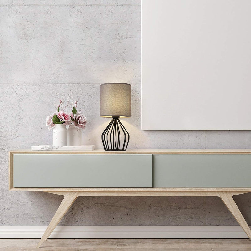 Lampe de table 1 lumière avec base creuse en métal nordique contemporain pour chevet 