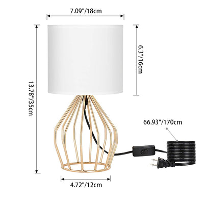 Lampe de table 1 lumière avec base creuse en métal nordique contemporain pour chevet 