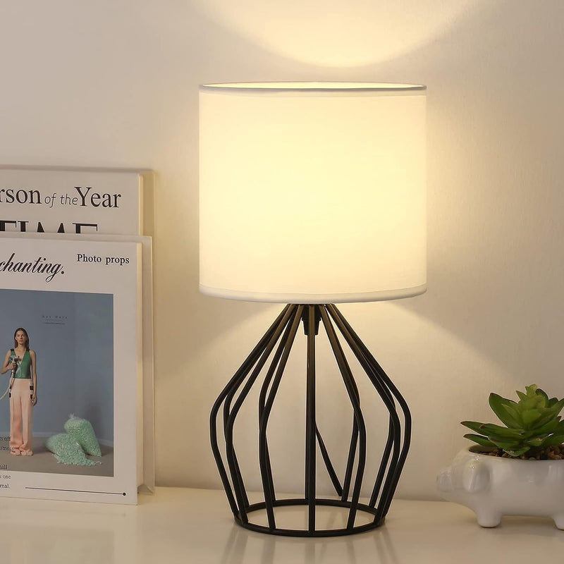 Lampe de table 1 lumière avec base creuse en métal nordique contemporain pour chevet 