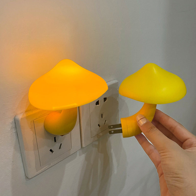 Lumière de nuit LED capteur de lumière champignon en plastique créatif contemporain petite lumière pour chevet 