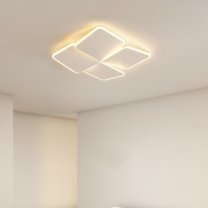 Plafonnier LED carré rond en fer acrylique nordique contemporain pour chambre à coucher 