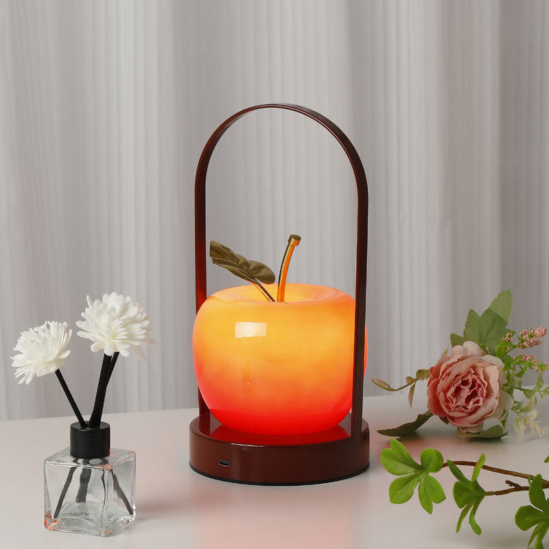 Lampe de table LED portable pour chevet en verre de fer rechargeable créative contemporaine 