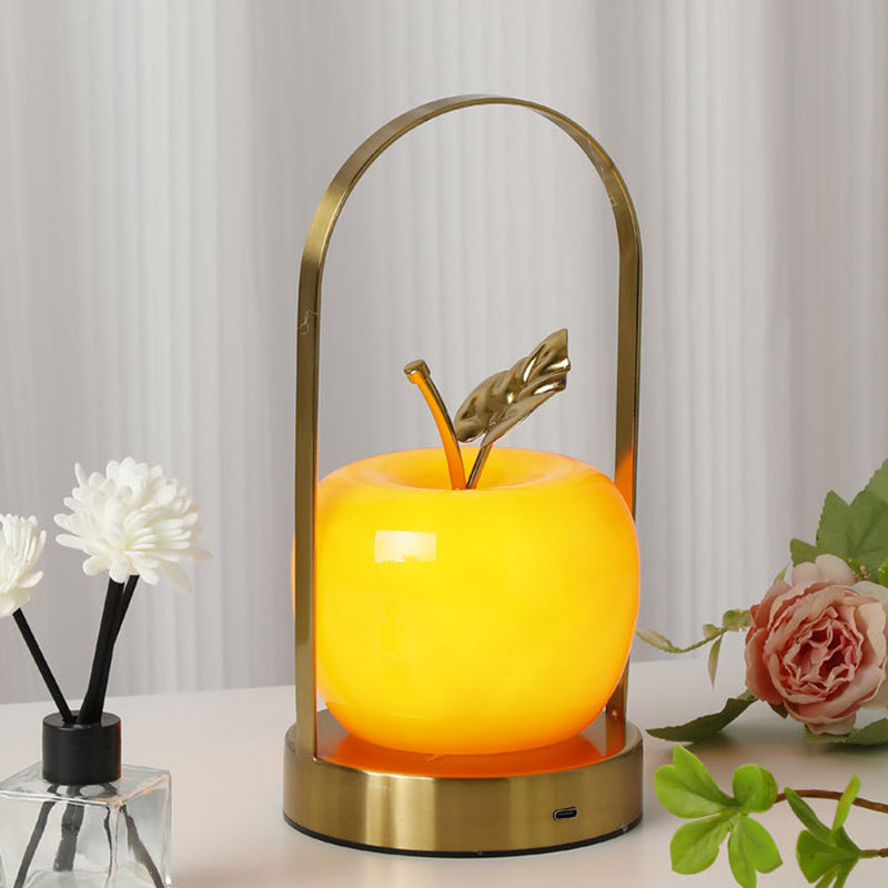 Lampe de table LED portable pour chevet en verre de fer rechargeable créative contemporaine 