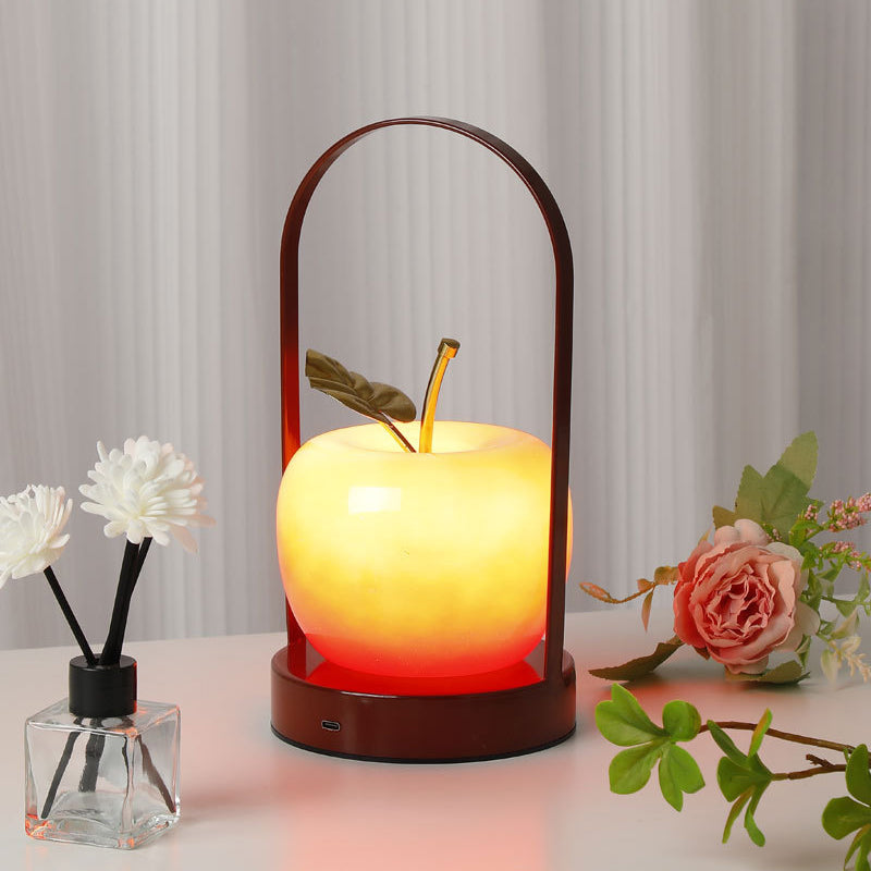 Lampe de table LED portable pour chevet en verre de fer rechargeable créative contemporaine 