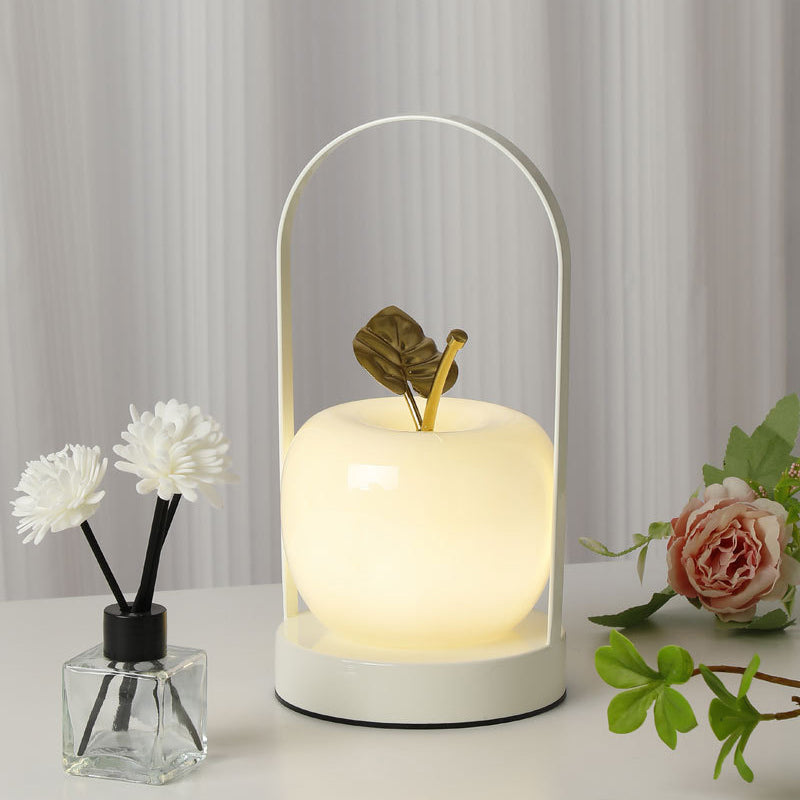 Lampe de table LED portable pour chevet en verre de fer rechargeable créative contemporaine 
