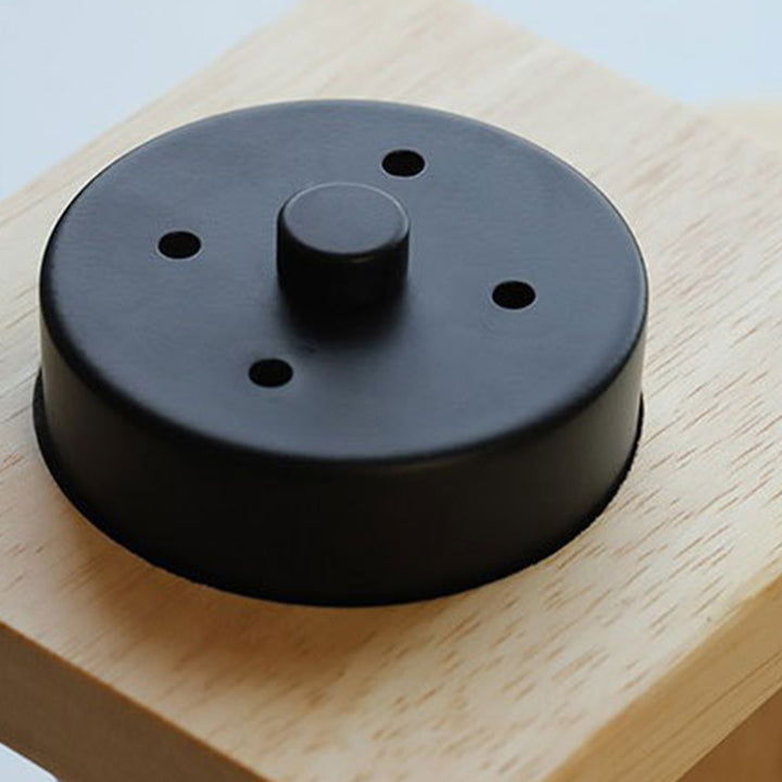 Traditionelle Bauernhaus Metall Gummi Geometrische Linie Zylinder Holz 1-Licht Schmelzwachs Tischlampe für Schlafzimmer 
