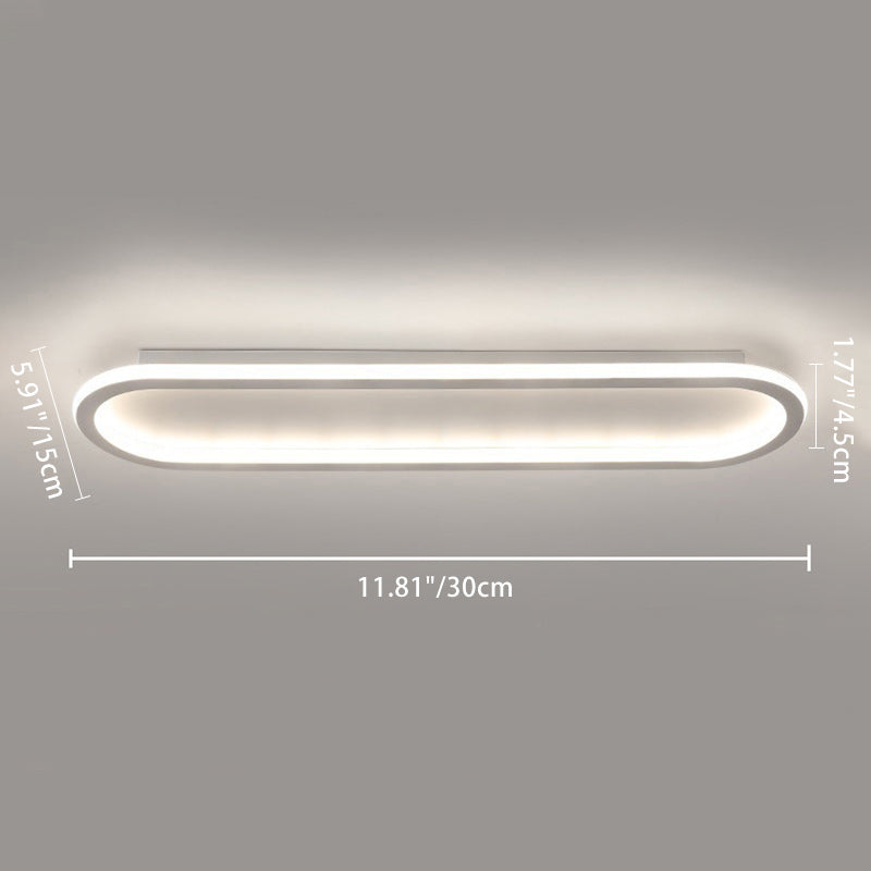 Moderne minimalistische Eisen-Silica-elliptische LED-Deckenleuchte für den Flur 