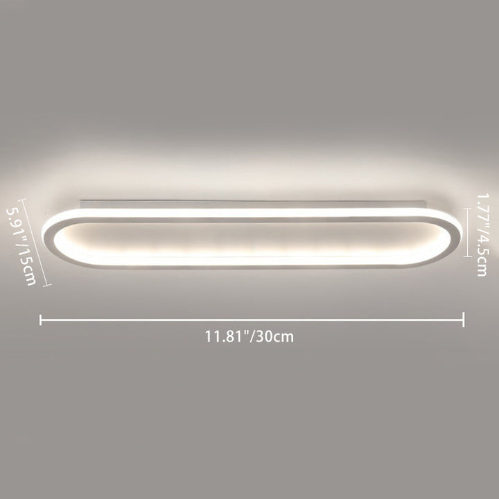 Moderne minimalistische Eisen-Silica-elliptische LED-Deckenleuchte für den Flur 