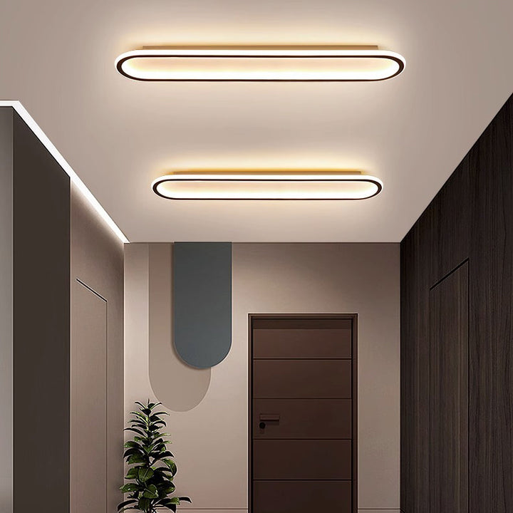 Moderne minimalistische Eisen-Silica-elliptische Streifen-LED-Deckenleuchte für den Flur 