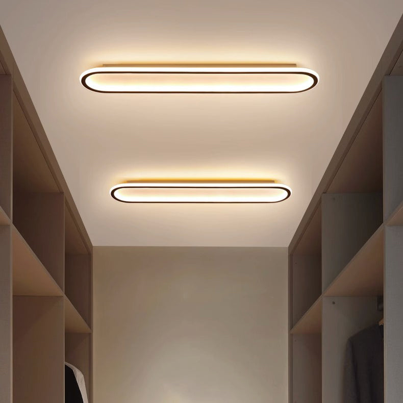 Moderne minimalistische Eisen-Silica-elliptische Streifen-LED-Deckenleuchte für den Flur 