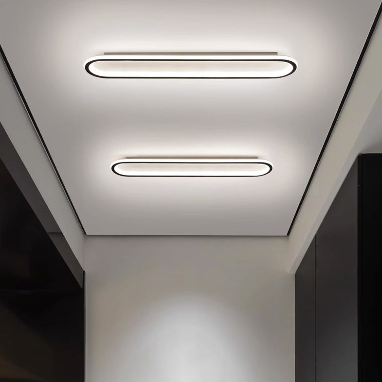 Moderne minimalistische Eisen-Silica-elliptische Streifen-LED-Deckenleuchte für den Flur 