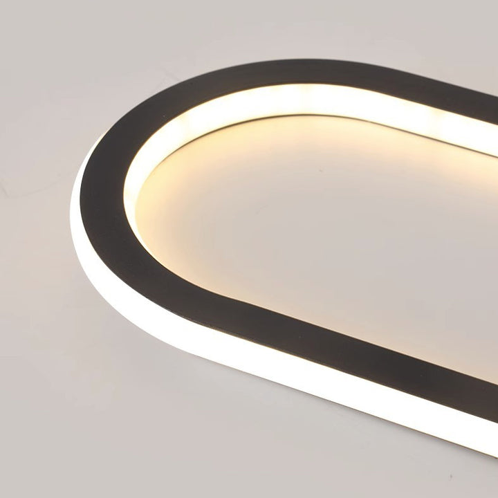 Moderne minimalistische Eisen-Silica-elliptische Streifen-LED-Deckenleuchte für den Flur 
