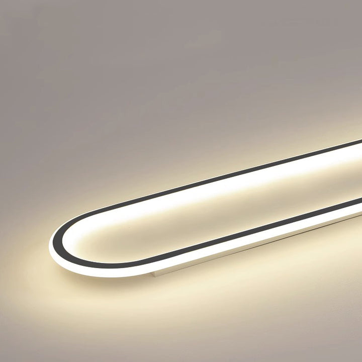 Moderne minimalistische Eisen-Silica-elliptische Streifen-LED-Deckenleuchte für den Flur 